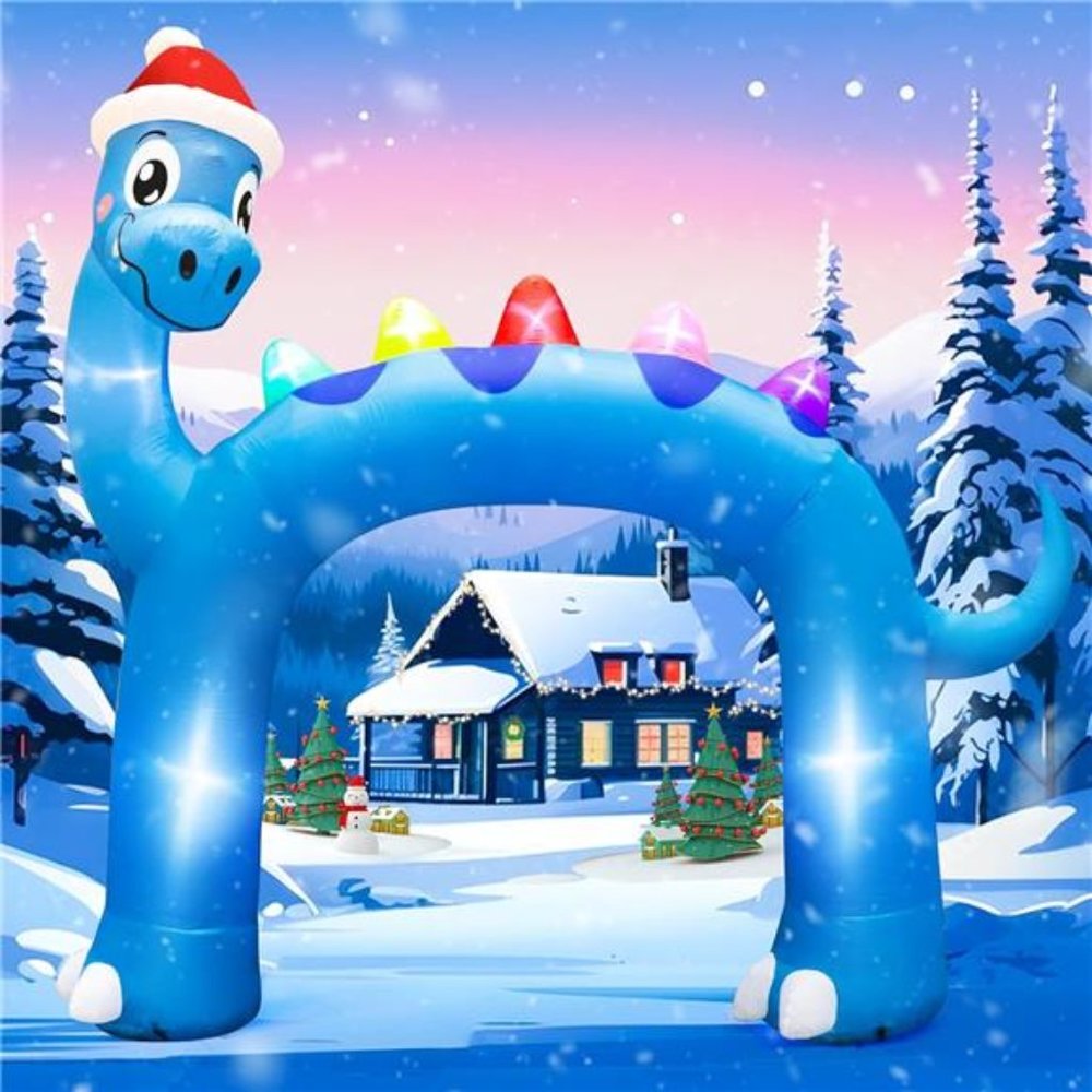 12 FT Christmas Inflatables Dinosaur Arch Decorations Large Dinosaurs Inflatable